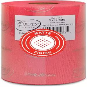 엑스포 국제 장식 매트 툴레 6인치 X 100야드 롤/스풀 투투스용 경량 폴리에스터 원단 의상 및 파티 세탁