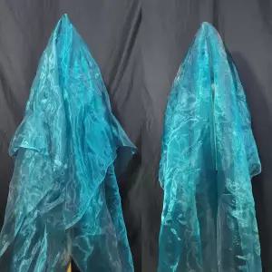 투톤 시어 오르간자 패브릭 이리데센트 - 길이 3.3야드 너비 59인치 DIY 재봉 공예 웨딩 및 파티 장식 툴레