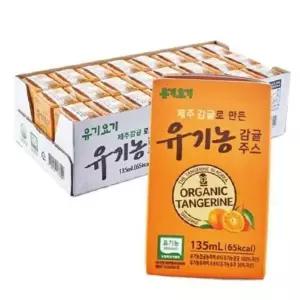 24팩 유기요기 사과 주스 제주감귤주스 음료 오렌지.망고 135ml X