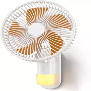 조명 및 리모컨이 있는 에어비션 10인치 벽걸이 선풍기 90° 진동 4단 속도 타이머 120° 조절 가능한
