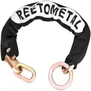REETOMETAL 헤비 듀티 체인 2.5피트 x 3/8인치 두꺼운 경화 강철 절단 방지 오토바이 자전거 ATV 트레일러