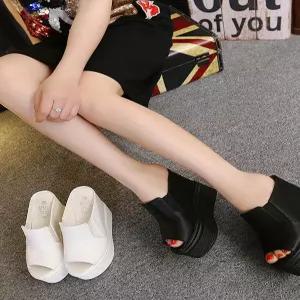 15CM 웨딩슈즈 통굽 피로연 빅사이즈 키높이 화이트