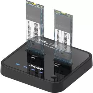 PCIe NVMe M 키 SSD용 MAIWO 클론 M.2 복제기 USB C에서 어댑터 듀얼 베이 하드 드라이브 도킹 스테이션