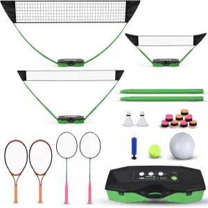 배드민턴 세트 배구 테니스 저장 베이스 포함.친구들과의 모임 백야드 펀 해변 나들이 잔디밭 및 기타 야외
