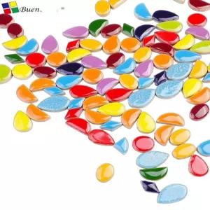 모자이크 타일 DIY 유리 공예 정원 꽃잎 장식 조각