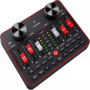 오디오 믹서 PC/Phone 라이브 스트리밍 노래 게임용 사운드 보드 3.5mm 마이크용 인터페이스 DJ 효과 및