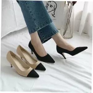 2컬러 여성워커 다양한코디구두 여자구두 데일리힐 7cm미들힐