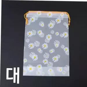 백 반투명 국화 정리 케리어 다용도 TBZ 끈파우치백 여행파우치 소품