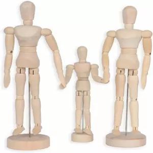 라이크 우드 아티스트 마니킨 가족 사진 3개 ( 아빠 엄마 )