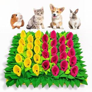 개 고양이 토끼 기니피그용 스너플 매트 세탁 반려동물 먹이 꽃과 잔디 슬로우 코 작업 훈련 패드