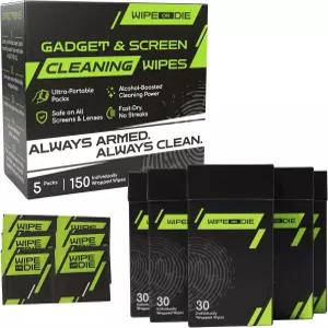 터치스크린용 전자 물티슈 - 모바일 태블릿 및 자동차 디스플레이용 휴대폰 150개 렌즈 개별 포장 알코올