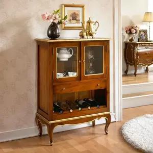 [진영가구] 티니스 마호가니 와인랙-엔틱골드