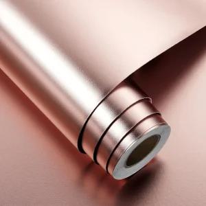 펀스틱 핑크 로즈 골드 메탈릭 벽지 필 앤 접촉 종이 가전제품 캐비닛 책상 냉장고 비닐 랩 방수 탈부착식