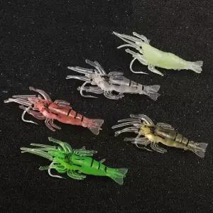 새우채비 루어채비 새우 루어 새우미끼UV 광어낚시 농어 우럭 새우웜 5색 15개입 바늘포함