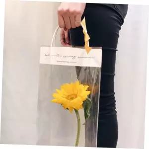 플라워 꽃송이 포장지 투명 쇼핑백 비닐 봉투 꽃집 부자재 10p