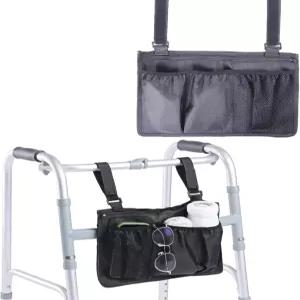 워커 롤레이터 전동 스쿠터 휠체어용 ADLLHO 사이드백 컵 홀더가 있는 팔걸이 액세서리 파우치 시니어에게