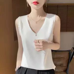 세군다 여성용 블랙 캐주얼 여름 이너 조끼 끈나시 쿨링 정장 프렌치 DOS2