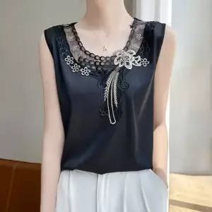 세군다 여성 망사 캐주얼 여름 이너 탑 숏 조끼 쿨링 나시 DOS2