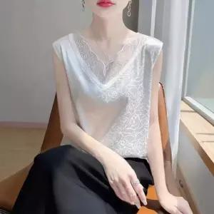 세군다 여자 이너 여름 캐주얼 정장 타이트 조끼 쿨링 민소매 나시 탑 브이넥 DOS2