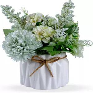 인공 화분 꽃 작은 도자기 꽃병 가짜 식물 실내 가정 및 사무실용 책상 장식 테이블 책장 침실 거실 파티용