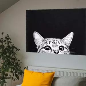 벽장식 인테리어포스터 집꾸미기 포스터 패브릭 빼꼼 고양이 S