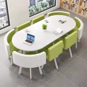 8인용 회의테이블 대형 원목 인용 체어 테이블 식탁 탁자 의자 패키지 회의실테이블 미팅룸