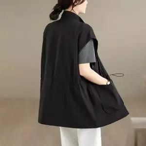 여친 민소매 하프넥 상의 조끼 스트링 히든 봄가을 DUCHI1