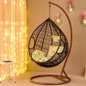 로맨틱 라탄 의자 흰색 팔걸이 스윙 커피숍 체어 발코니 야외 등나무 그네 캠핑의자