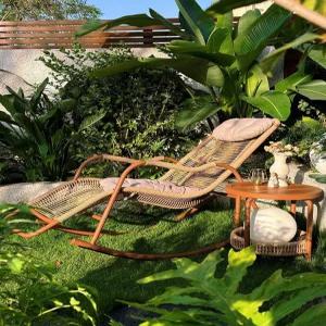 1인 라탄 흔들의자 발코니 싱글 체어 등나무 휴식 카페 테라스 거실 정원 흔들 의자 독서