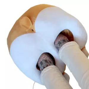 USB 시바견궁둥이 베이지 발열쿠션 발난로 손난로