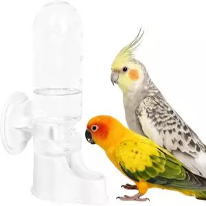 케이지용 조류 급수기 3.7 FL OZ 자동 ABS 서스펜션 앵무새 푸드볼 드링커 잉꼬 코카티엘 버기 코누어