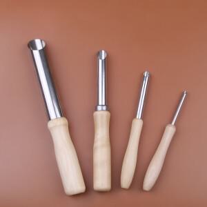 둥근 구멍 펀처 스테인레스 파기 도구 도자기 점토 아트 드릴 슬롯 4 세트