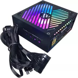 366개의 RGB 조명 모드를 갖춘 Apevia ATX-PM650W 프리미어 650W 80 골드 인증 액티브 PFC 세미 모듈러