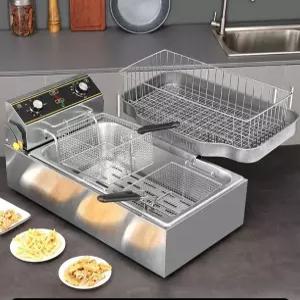 전기 튀김기 20L 2구 감자튀김 온도조절 통닭 미니