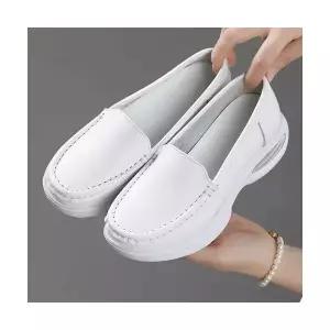 여성 캔버스화 쿠션 간호사화 봄여름 쿠셔닝 발 밑창 미끄럼 방지 펀칭 캐주얼 통기 편한 의료 작업화 MODU