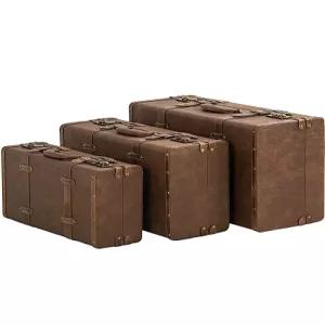 여행가방 트렁크 빈티지 하드케이스 캐리어 유럽풍 클래식 가죽 로즈레드 소형