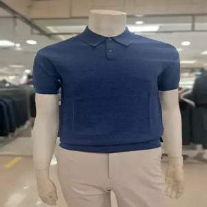 [바쏘옴므]바쏘옴므 블루면혼방 기본카라 빈팔니트(WSZ2WT06ABU3