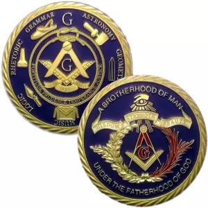 프리메이슨을 메이슨 챌린지 코인 케이스 포함 3D 디자인