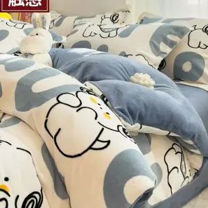 극세사이불 구스다운 겨울 두께 고밀도 차렵 기숙사 이불