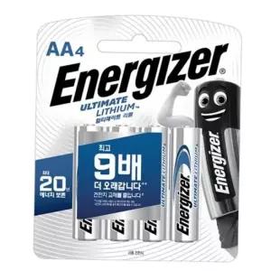 4개입 (에너자이저) 건전지 얼티메이트 고성능 리튬 AA L91BP4