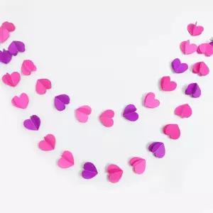 입체 하트 벽장식 고백 핑크 하트가랜드 연말 산타 유치원 파티소품 백화점 장식배너