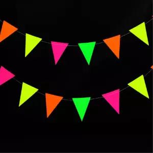 형광 깃발 파티 가렌드 캠핑 가랜드 장식깃발 크리스마스가렌드 파티소품 유치원 연말