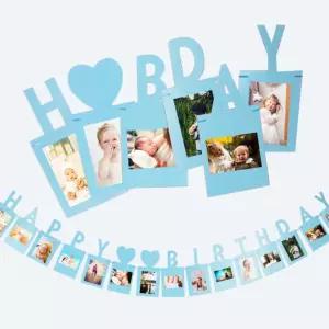 생일 폴라로이드 포토 가랜드 아기성장 장식배너 장식소품 산타 성탄절분위기 유치원