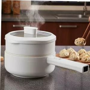 짐머만994 세라믹 멀티쿠커 2단 찜기 라면포트 2.2L 전기냄비