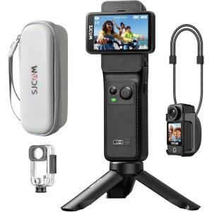 SJCAM C400 3IN1 브이로그 콘텐츠 크리에이터 4K 포켓 카메라, 분리 가능한 디자인, 7H 전원, 6축 안정화, 2.29인치 터치스크린, 방수 바디캠, 유튜브 스트리밍용 인플루언서 카메라