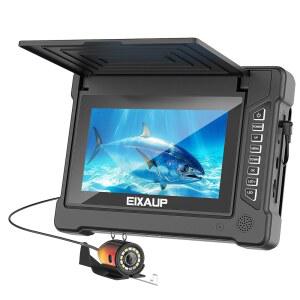 EIXAUP 수중 낚시 카메라, 7인치 HD IPS 모니터 1200TVL IP68 방수 6개의 LED 조명 + 적외선 조명, 얼음, 보트 및 호수 낚시를 위한 165 광각(50피트/15미터)