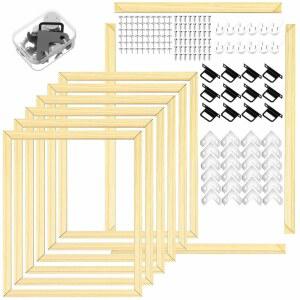 더블필 6팩 16x20인치 DIY 캔버스 스트레처 바 캔버스 프레임 우드 프레임 키트 물 터 유화 페인팅 자수 및 니들포인트 아트를 위해 쉽게 조립