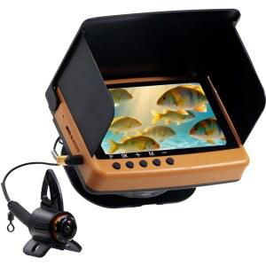 모니터가 있는 지스퀼릭스 IP68 방수 수중 낚시 카메라 | 야간 시야 및 수심 측정기가 올인원 휴대용 물고기 탐지기 얼음, 호수, 바다, 카약, 보트용