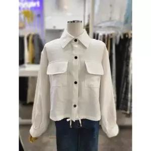 [밸리걸] 세이브존01 봄 카라넥 스트링 셔츠형 루즈핏 크롭 자켓 903220 (48730024)