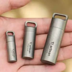 티타늄 밀폐 약통 알약 야외 캡슐 보관 방수 휴대용